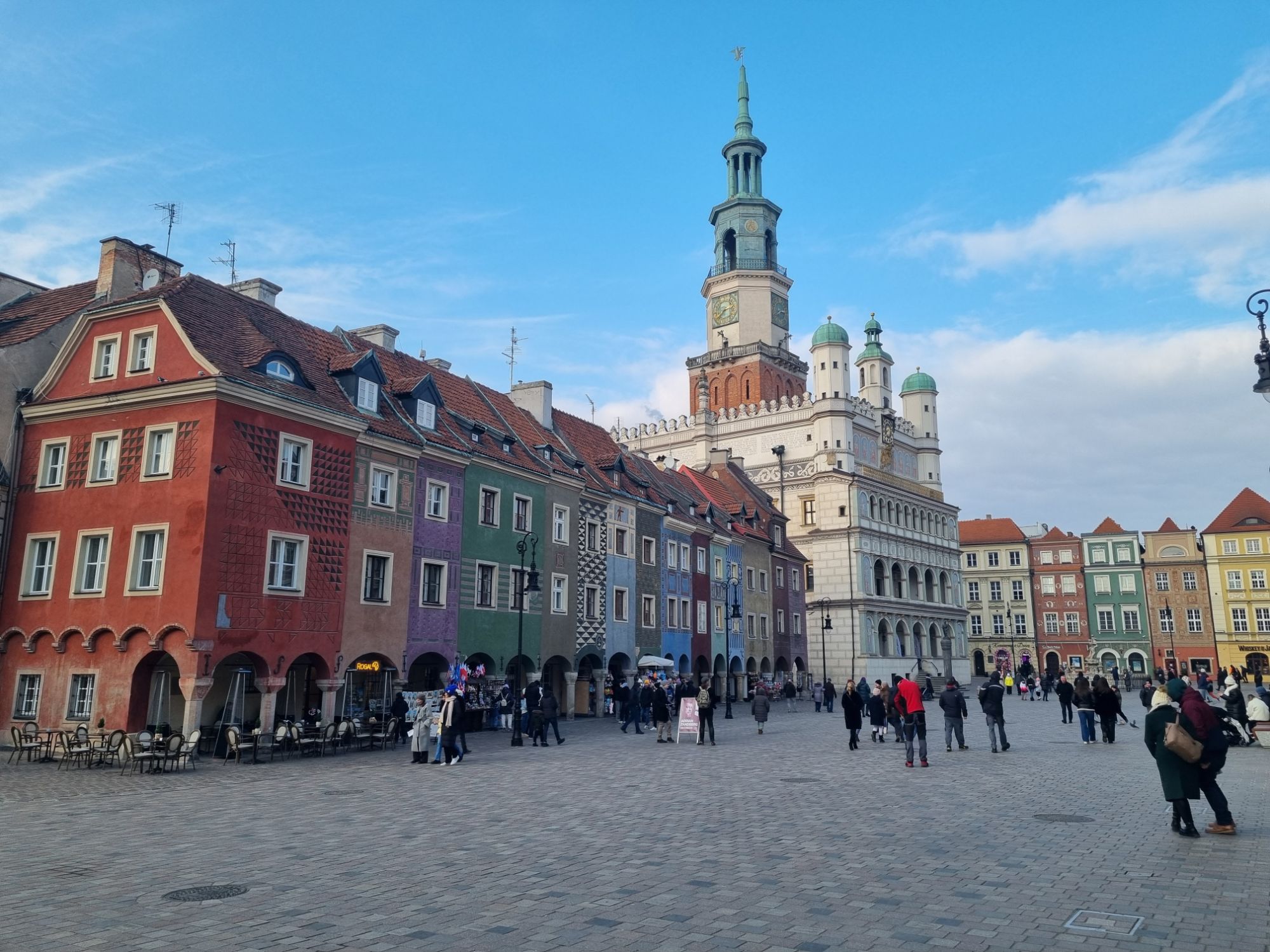 Colourful townhouses on the Old Market Square in Poznań