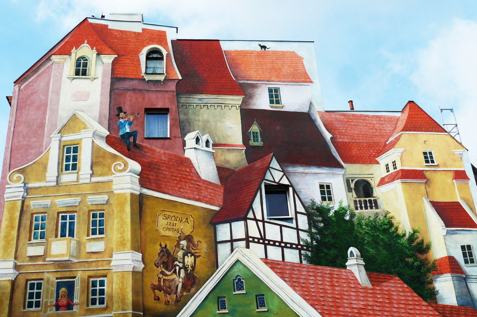 Trójwymiarowy mural na Śródce